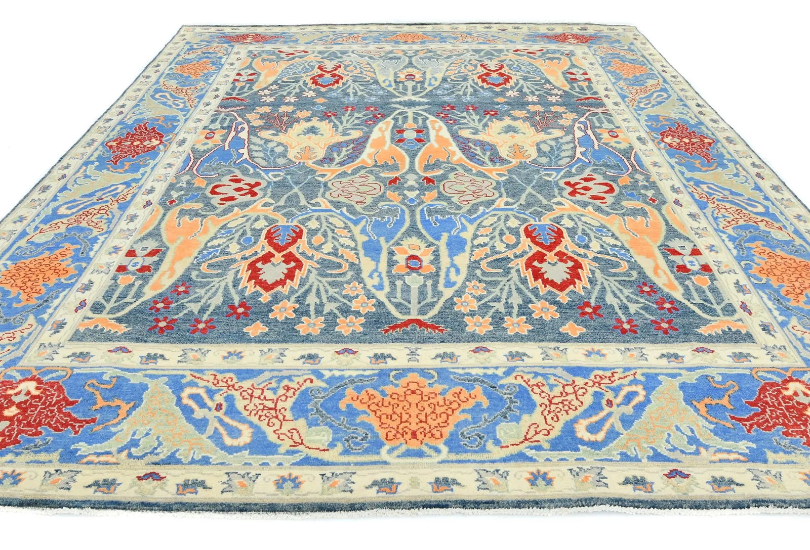 Muted Colors Floral Transitional 8X10 Oriental Rug - 9