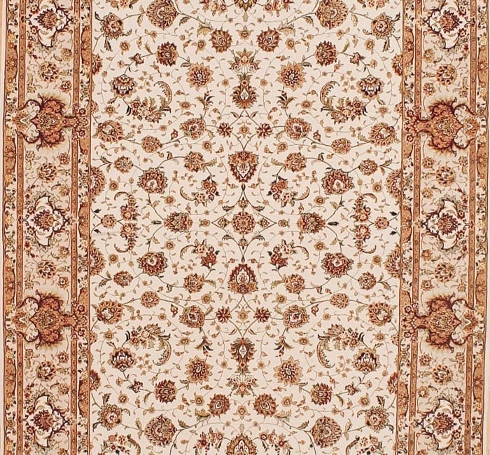 Hand Knotted Sino-Tabriz Ivory Wool Oriental Area Rug Carpet 6' x 9' - 3