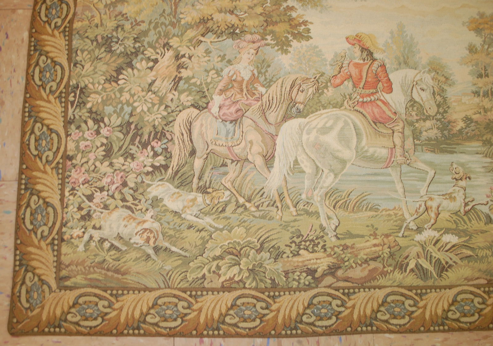 Tapestry French European Hand Loomed Victorian 2'8"X5'7" - 4