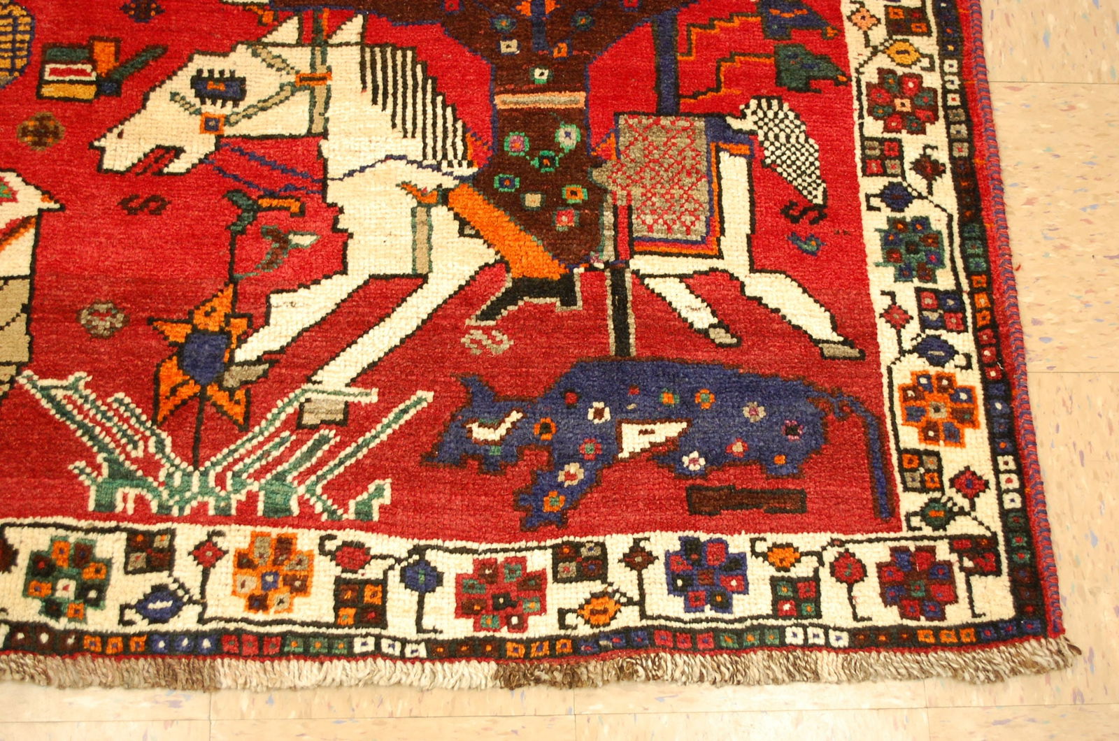 Persian SHIRAZ Qashkai Rug 5'3"x 8' - 2