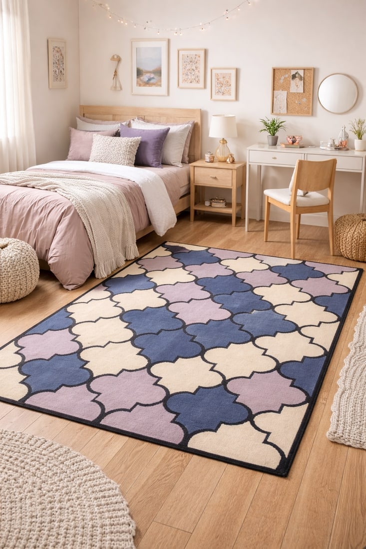 Multicolored Trellis 5X8 Hand-Tufted Modern Rug - 2