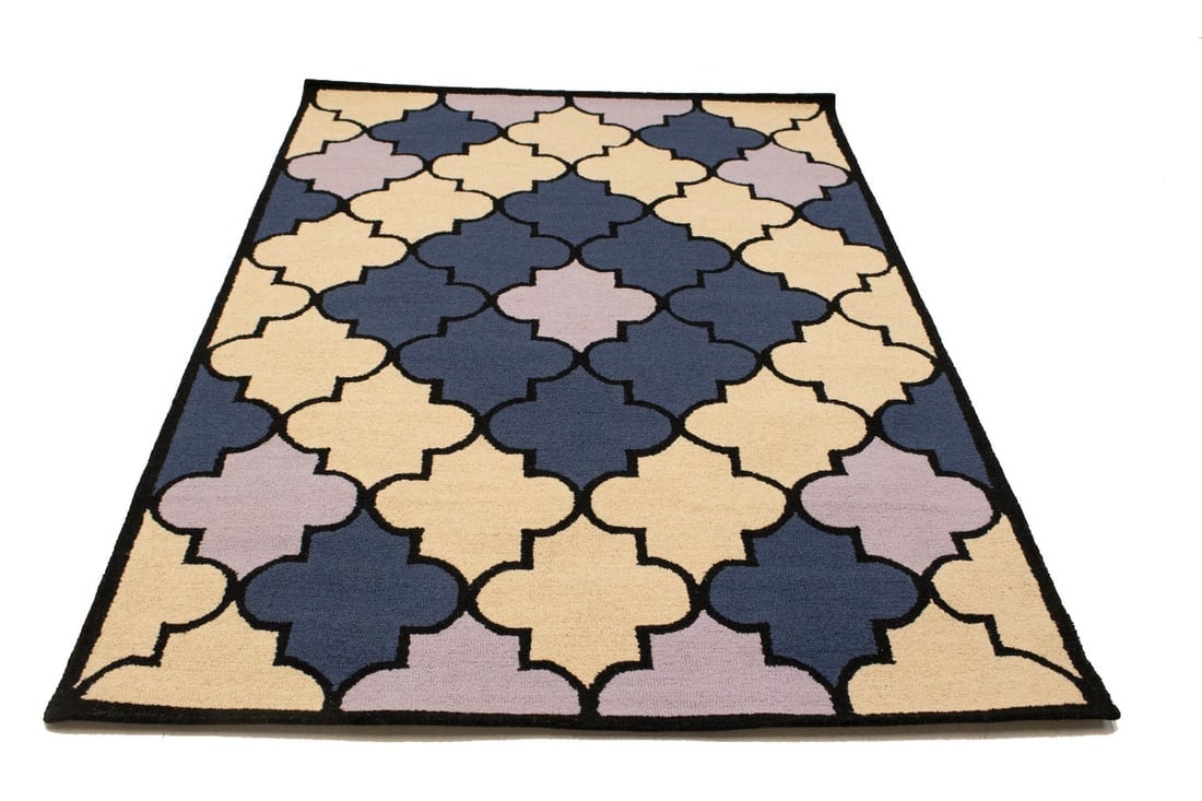Multicolored Trellis 5X8 Hand-Tufted Modern Rug - 3