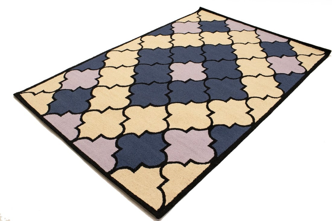 Multicolored Trellis 5X8 Hand-Tufted Modern Rug - 4