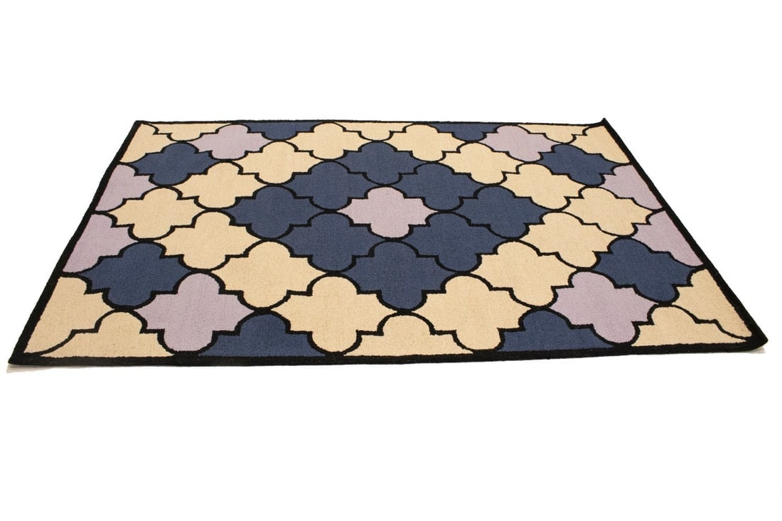 Multicolored Trellis 5X8 Hand-Tufted Modern Rug - 5