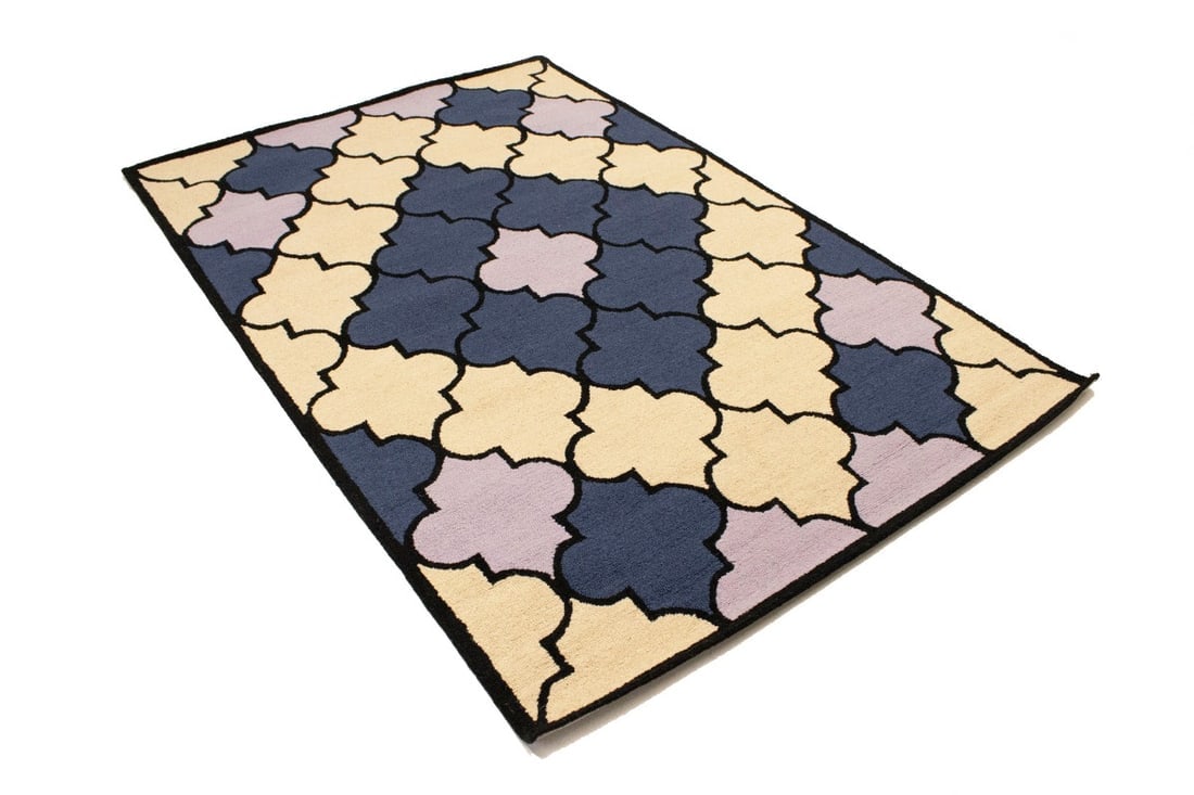 Multicolored Trellis 5X8 Hand-Tufted Modern Rug - 6