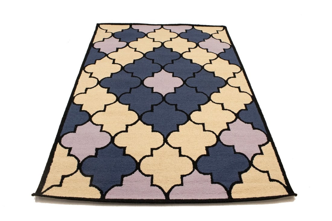 Multicolored Trellis 5X8 Hand-Tufted Modern Rug - 7