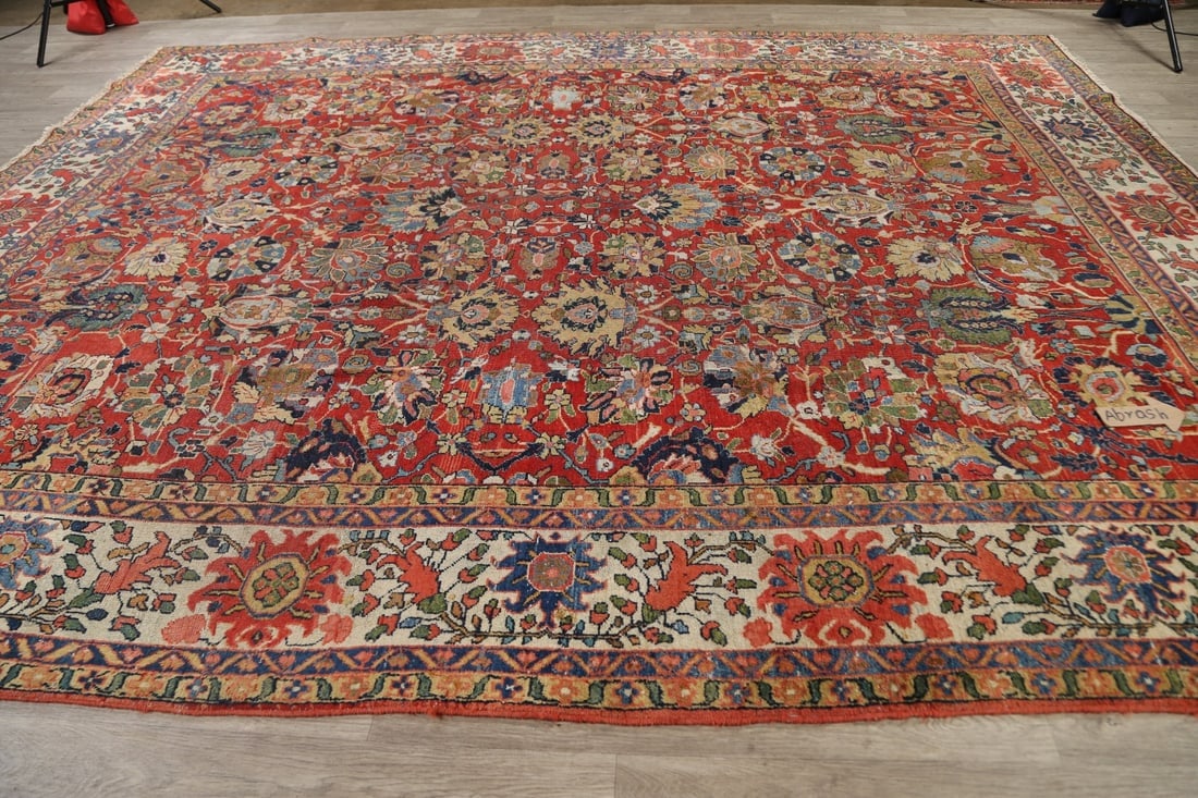 Pre-1900 Vegetable Dye Sultanabad Persian Area Rug 10x13 - 15