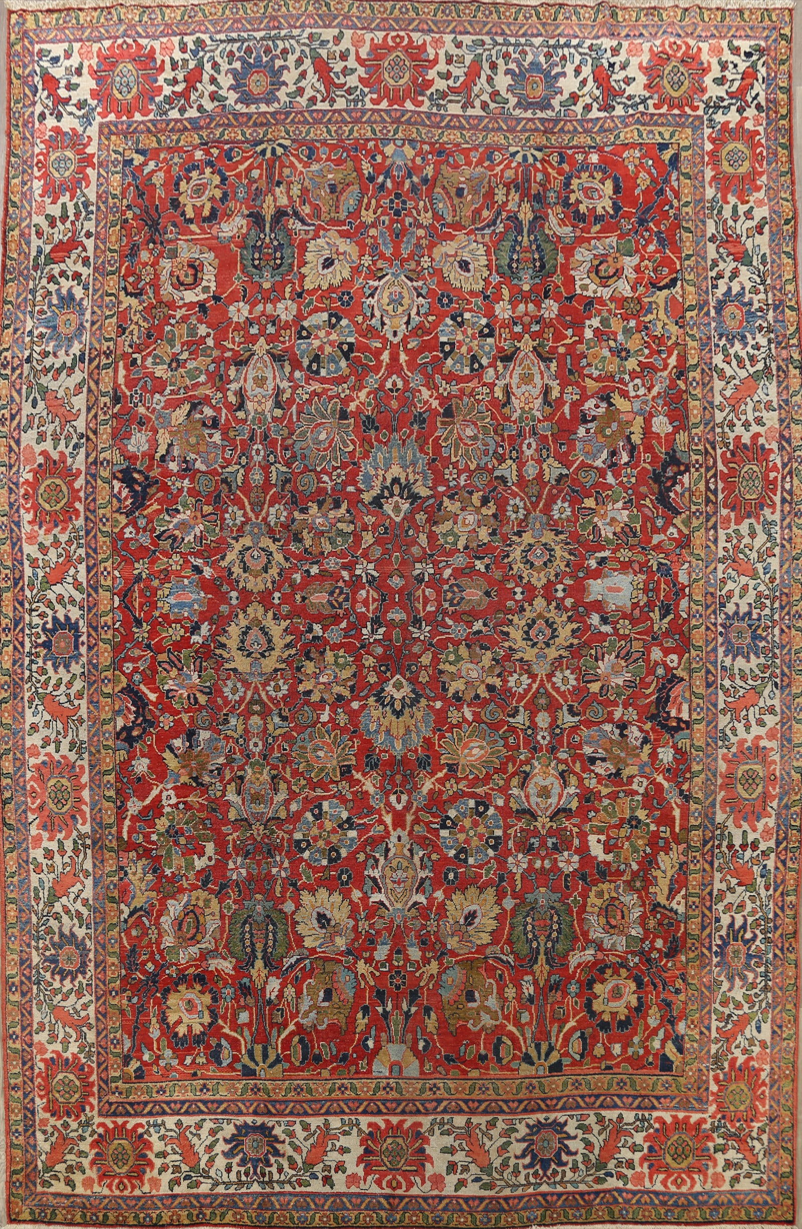 Pre-1900 Vegetable Dye Sultanabad Persian Area Rug 10x13 (1 of 19)