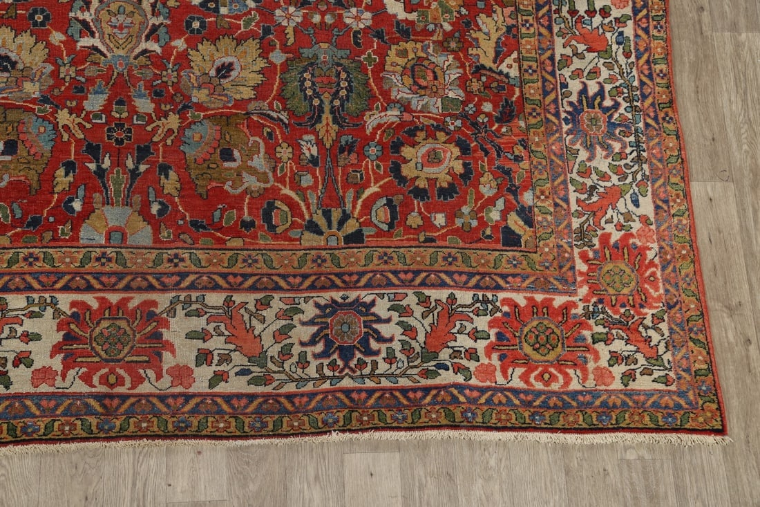 Pre-1900 Vegetable Dye Sultanabad Persian Area Rug 10x13 - 5