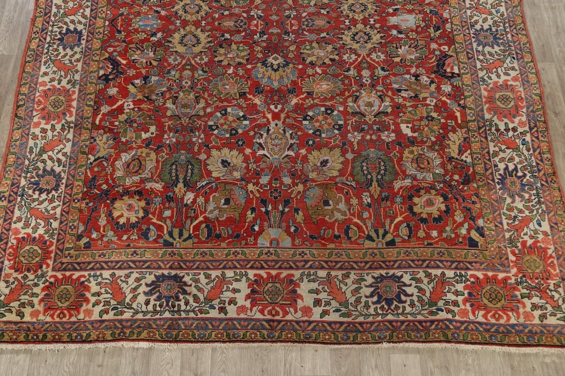 Pre-1900 Vegetable Dye Sultanabad Persian Area Rug 10x13 - 8