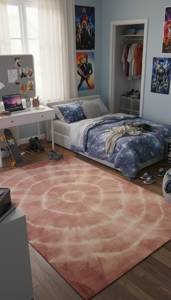 Rust Tie-Dye 5X8 Hand-Tufted Modern Rug - 2