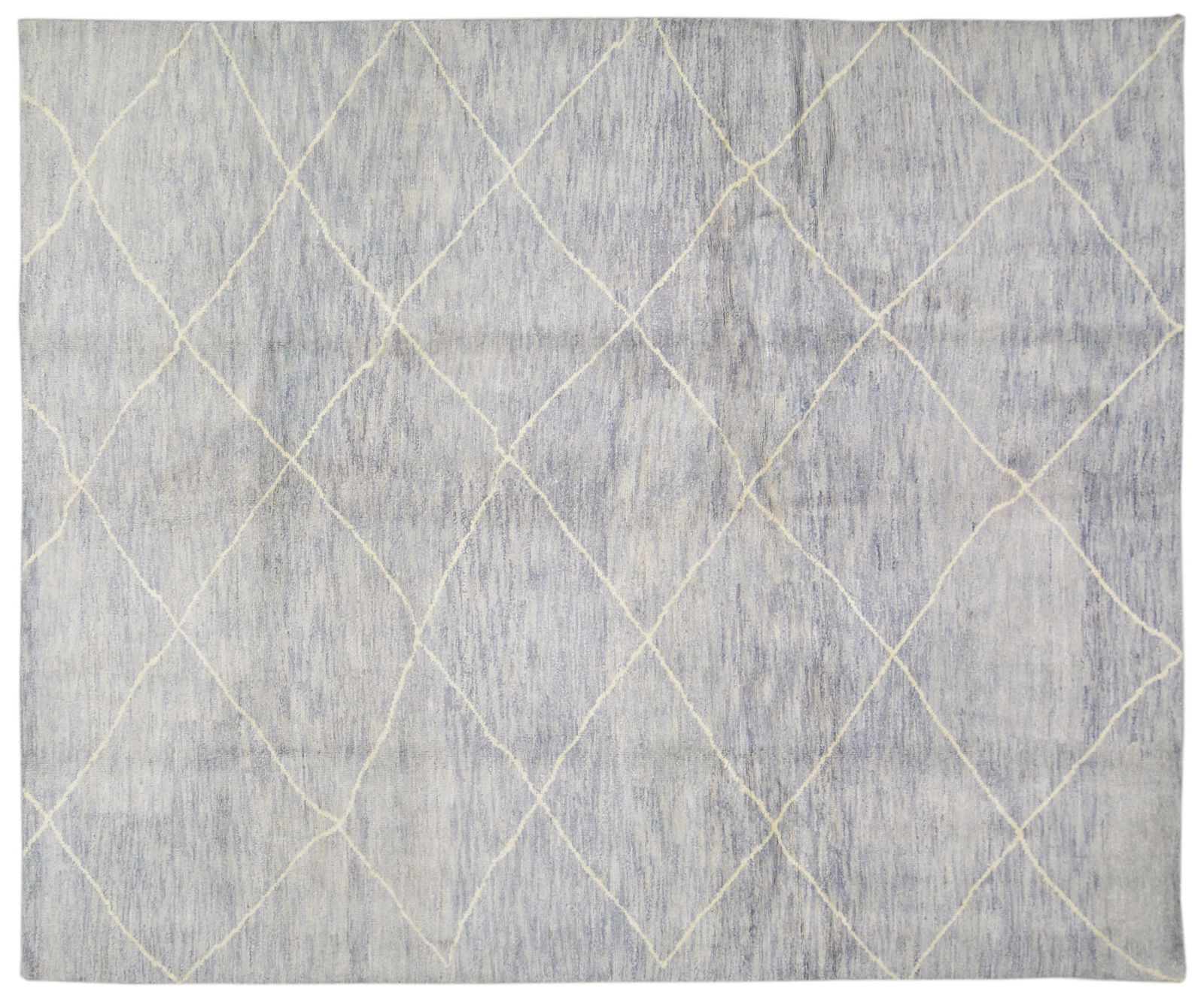 HAND KNOTTED RUG; MOROCCAN: Title:HAND KNOTTED RUG; MOROCCAN Description: Structure: HAND KNOTTED Origin: MOROCCAN Size: 8'3X10'1 Style: MODERN Material: WOOL Design: MOROCCAN Condition: NEW Care: PROFESSIONAL Reserve: $975.00