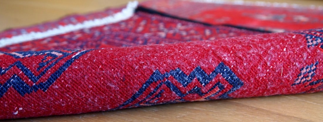 Hand made vintage Turkoman rug 1.9' x 2.6' ( 58cm x 79cm ) 1970 - 6