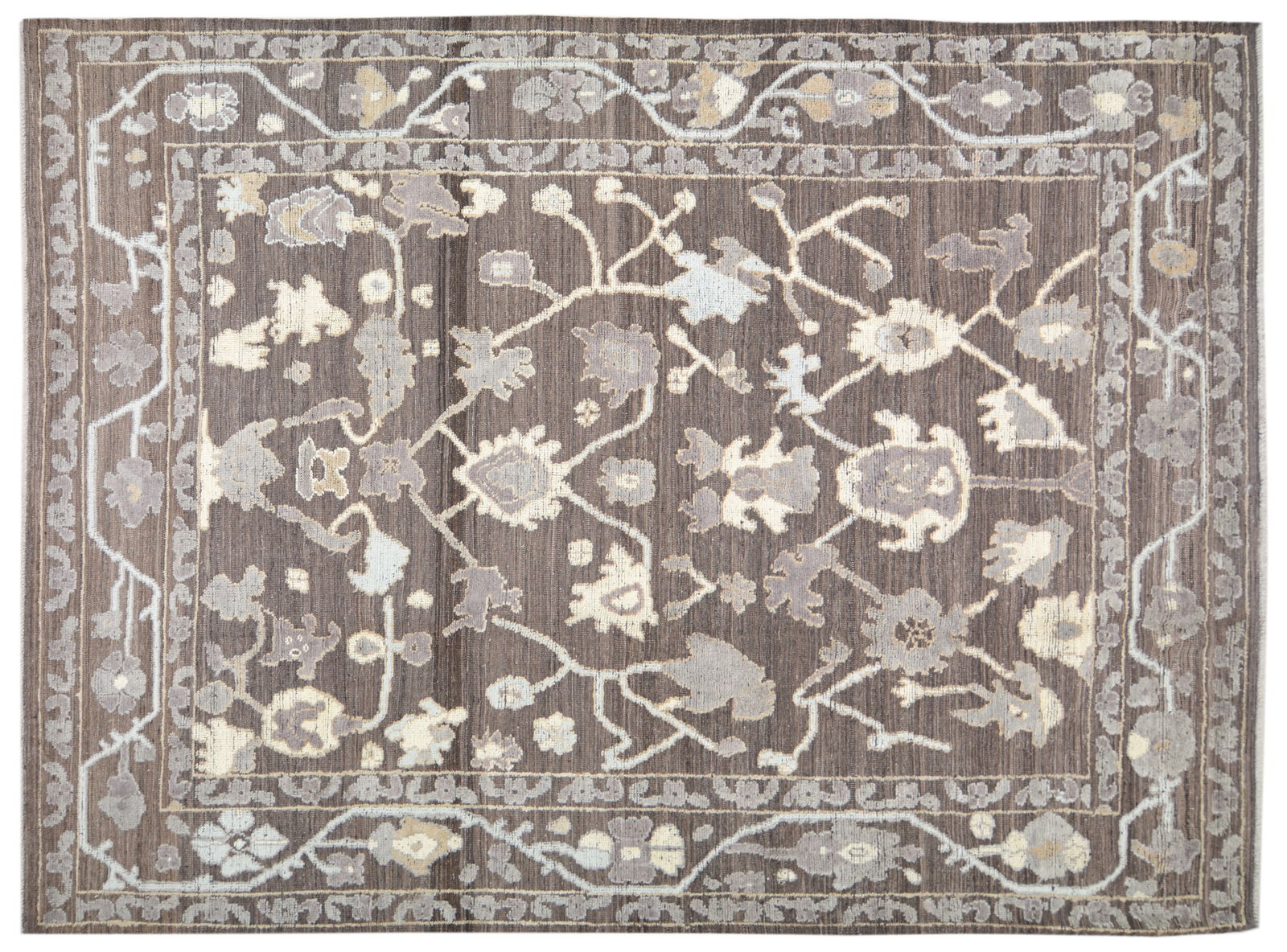 HAND KNOTTED RUG;: Title:HAND KNOTTED RUG;Description:Structure: HAND KNOTTEDSize: 9'4X12'4Style: OUSHAKMaterial: WOOLDesign: OUSHAKCondition: NEWCare: PROFESSIONAL Reserve: $1,680.00 Shipping:Domestic: Shipping