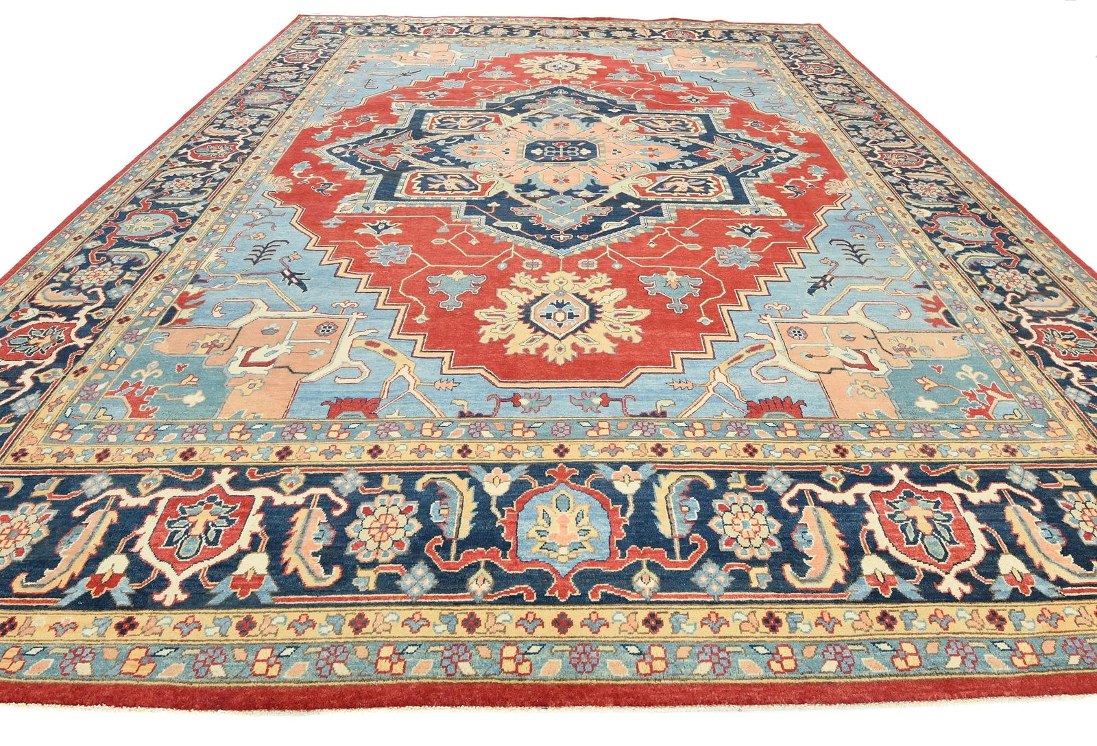 Red Geometric 12X16 Serapi Oriental Rug - 10