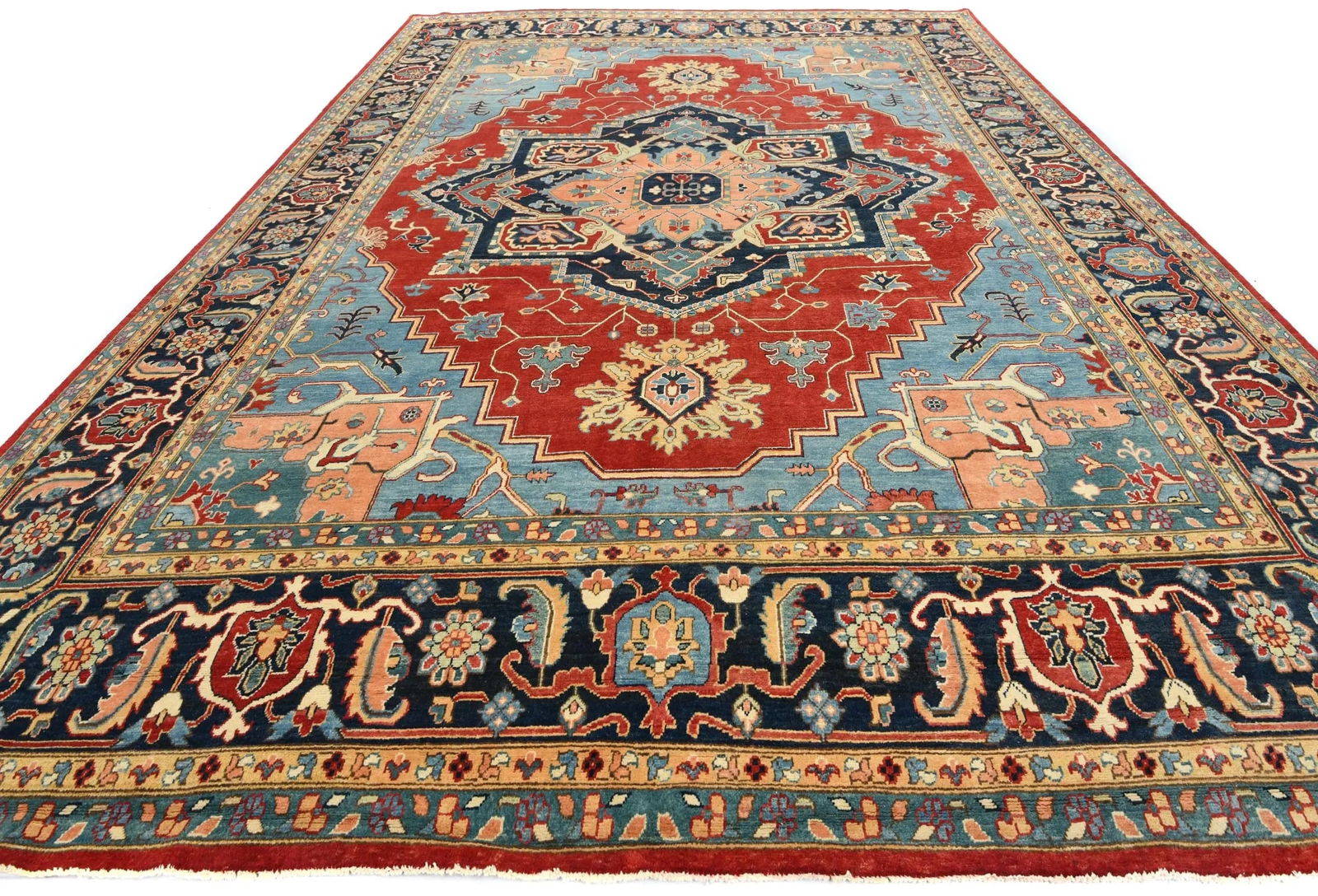 Red Geometric 12X16 Serapi Oriental Rug - 3
