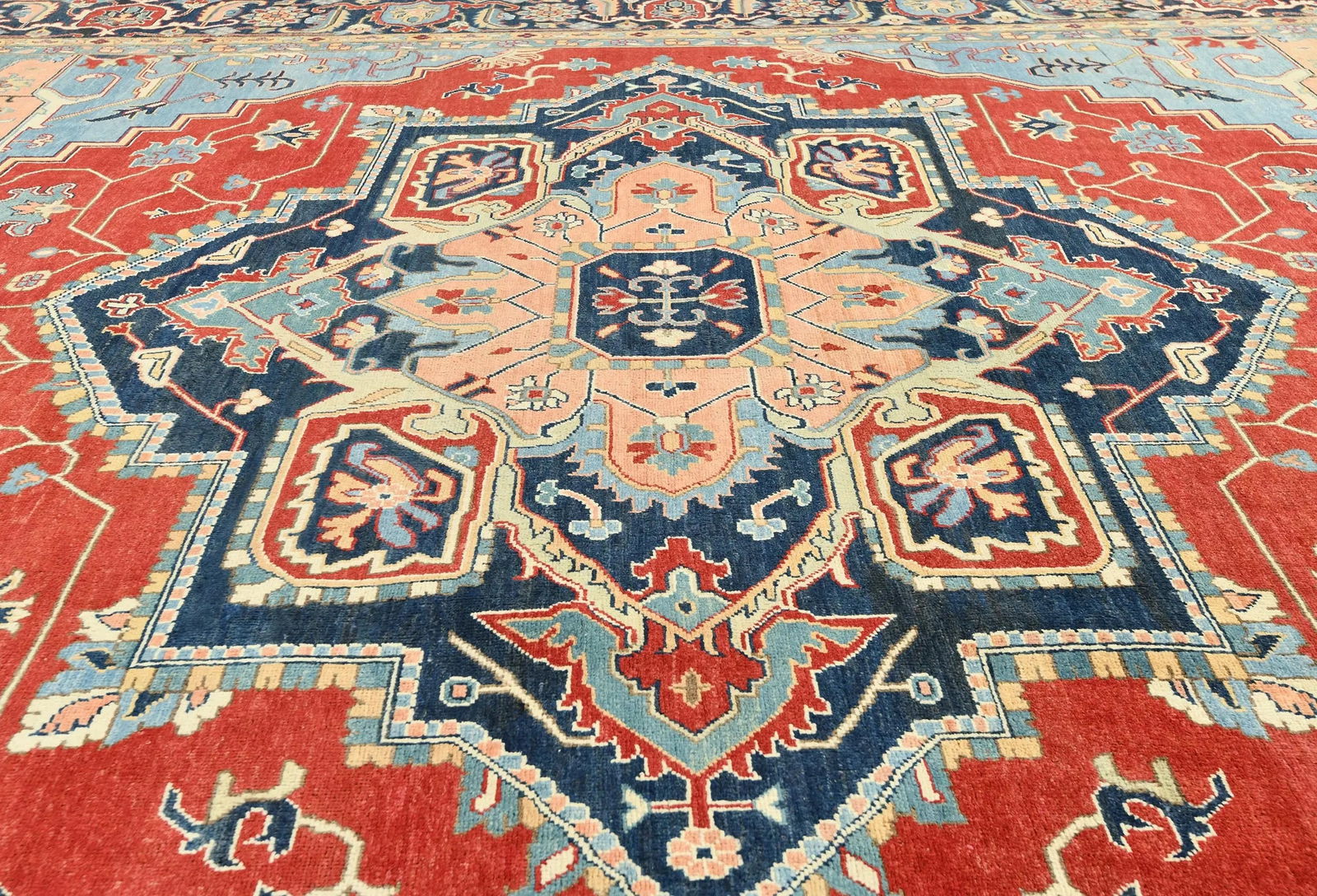 Red Geometric 12X16 Serapi Oriental Rug - 6