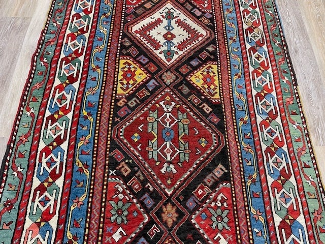 Dated 1880 Armenian Karabagh Caucasian Runner-5142 - 3