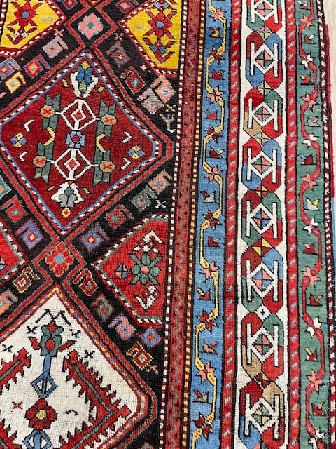 Dated 1880 Armenian Karabagh Caucasian Runner-5142 - 7