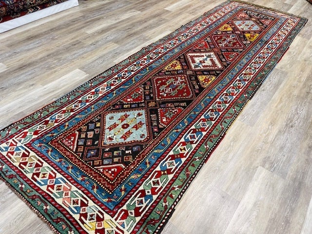 Dated 1880 Armenian Karabagh Caucasian Runner-5142 - 8