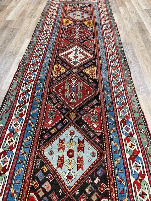 Dated 1880 Armenian Karabagh Caucasian Runner-5142 - 9
