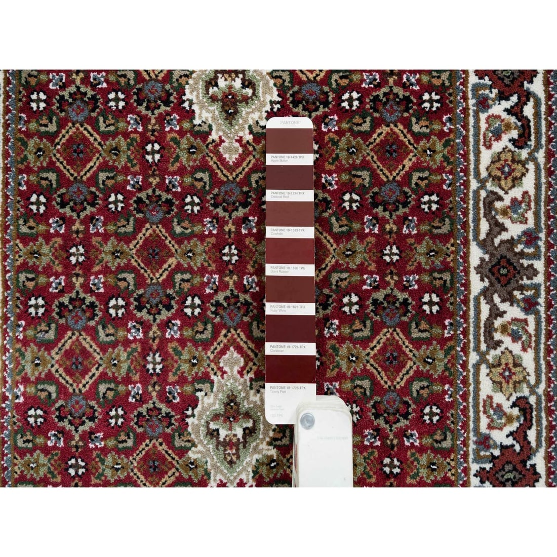 Red Tabriz Medallion Design 175 KPSI Wool Hand Knotted Runner Rug - 4
