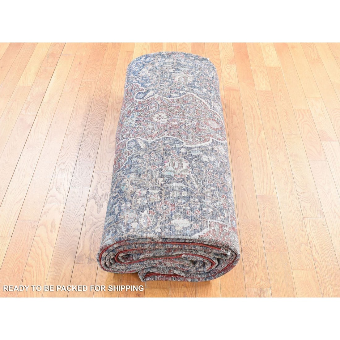 Barn Red,Kashan Debir,Hand Knotted,Pure Wool,Dense Weave,Oriental Rug - 9