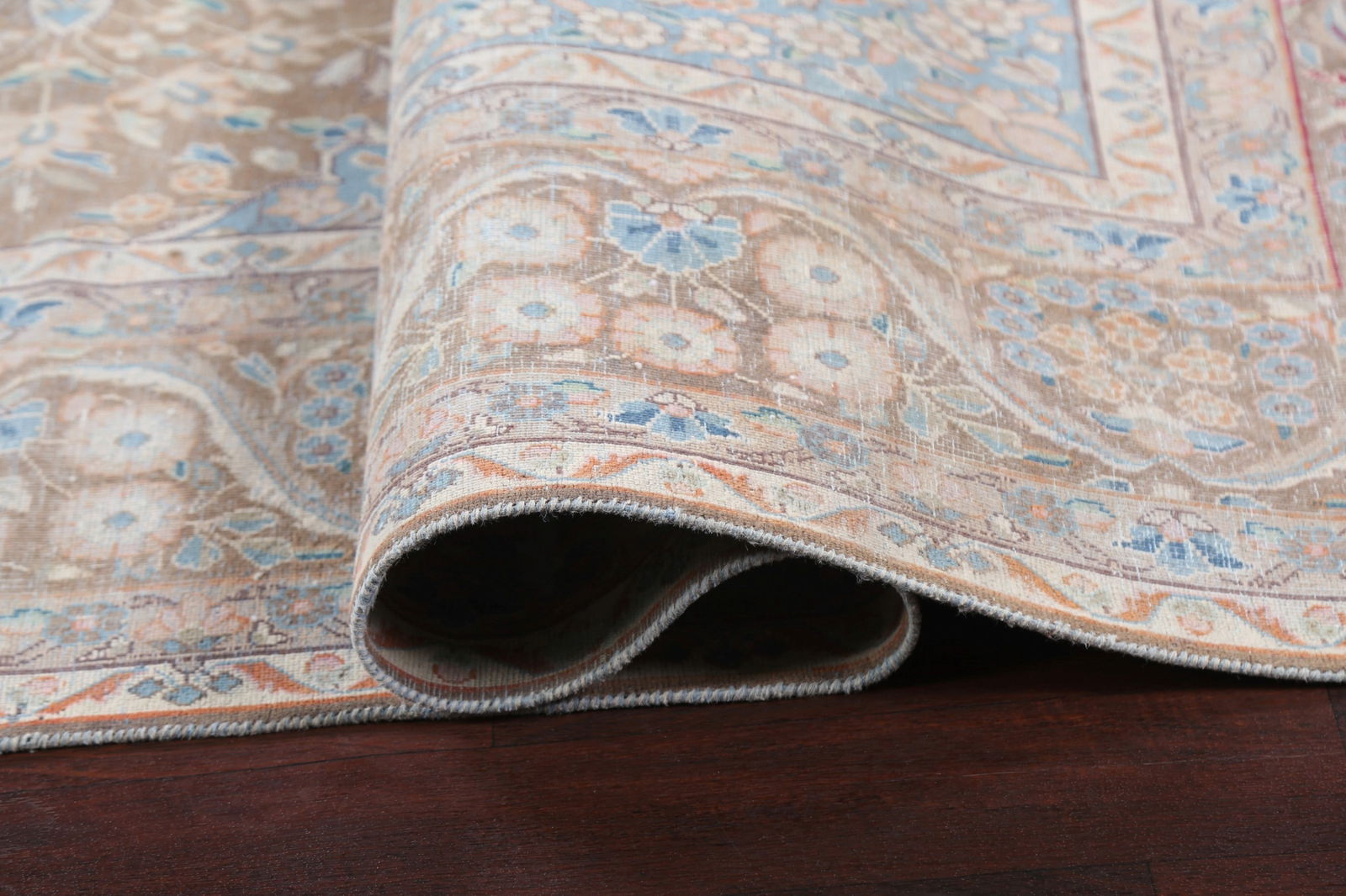 Muted Distressed Kerman Persian Area Rug 10x13 - 12