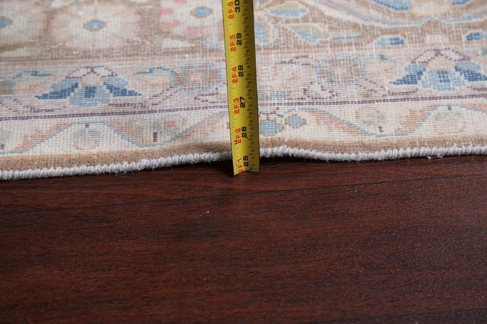 Muted Distressed Kerman Persian Area Rug 10x13 - 19