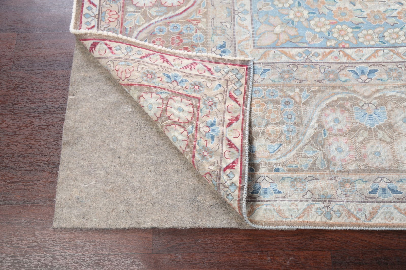 Muted Distressed Kerman Persian Area Rug 10x13 - 7