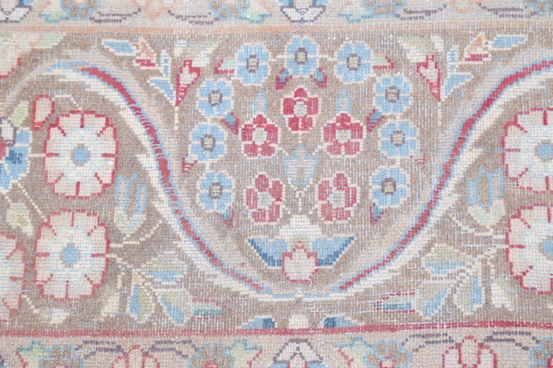 Muted Distressed Kerman Persian Area Rug 10x13 - 8