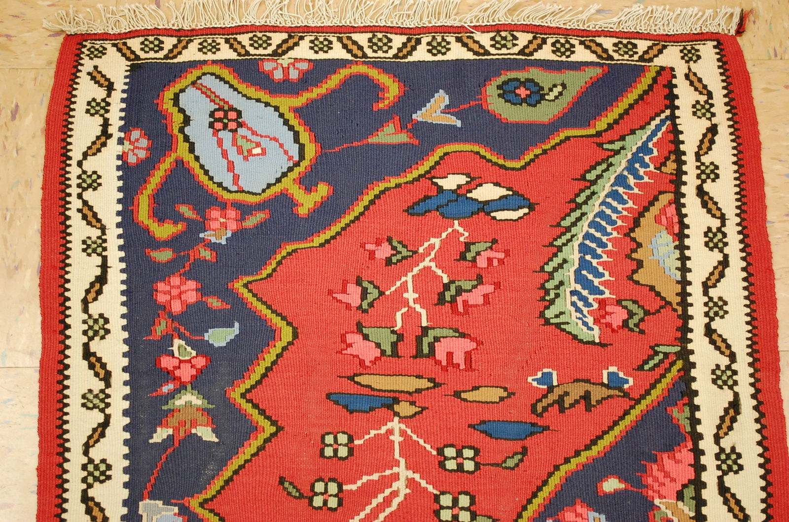 Persian sennah Kilim 2'2" X 2'3" - 3