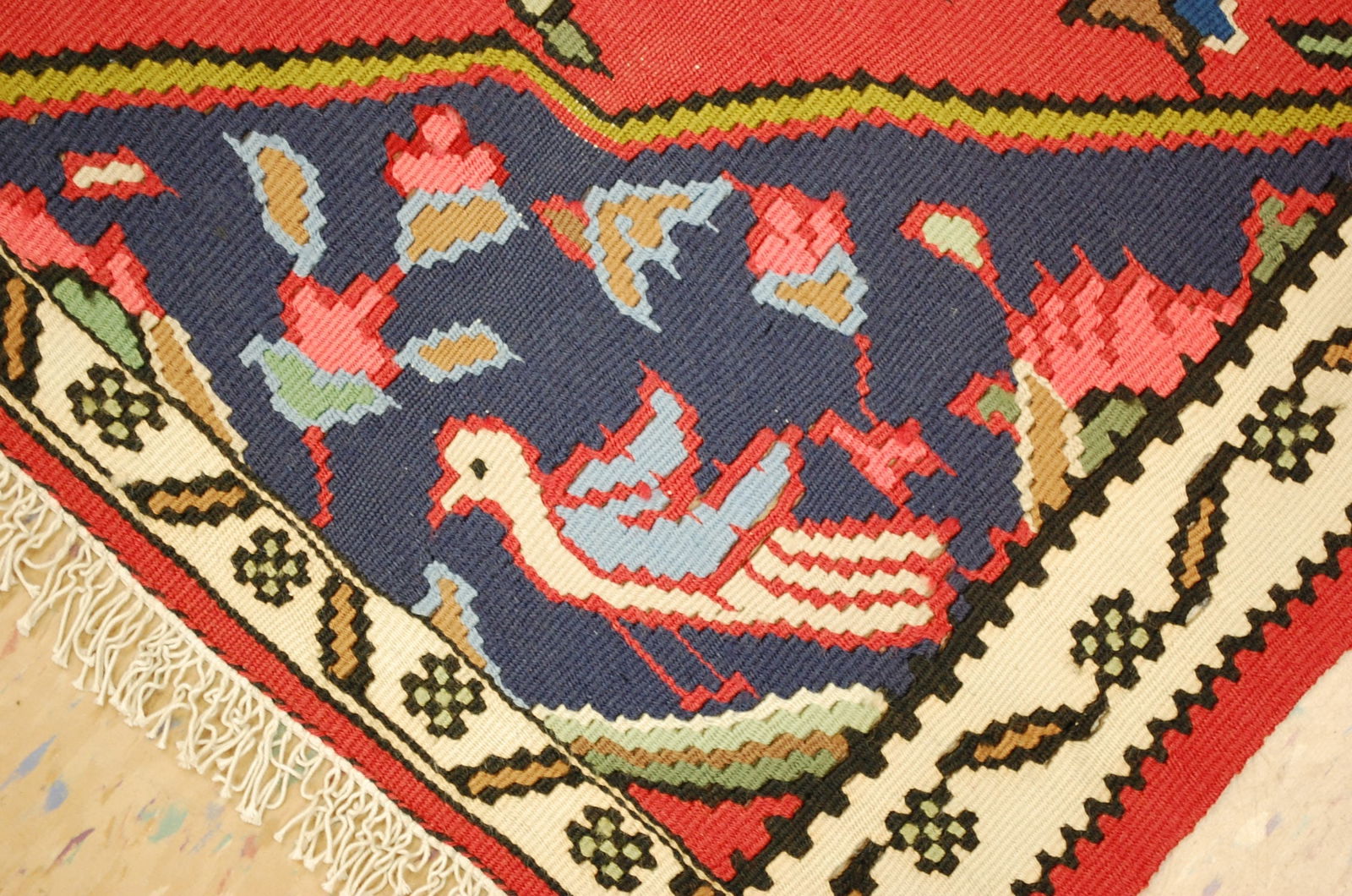 Persian sennah Kilim 2'2" X 2'3" - 4