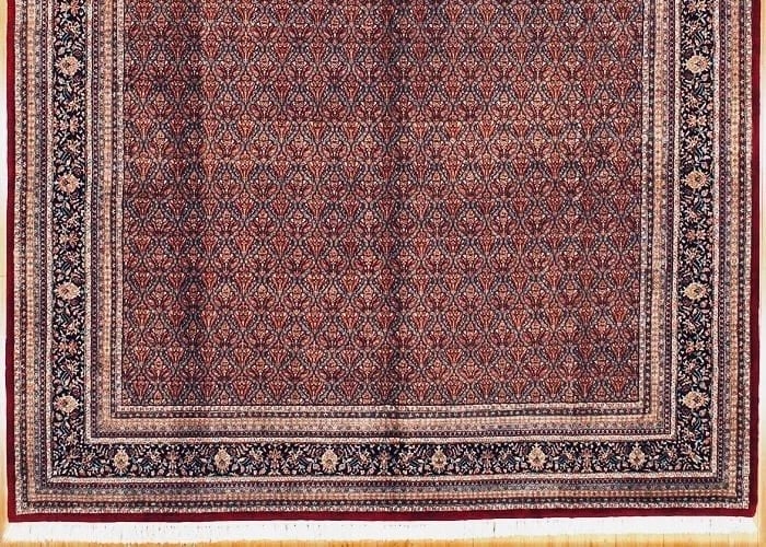 Hand Knotted Indo-Bijar Red Navy Wool Oriental Area Rug Carpet 9'11" x 14'1" - 2