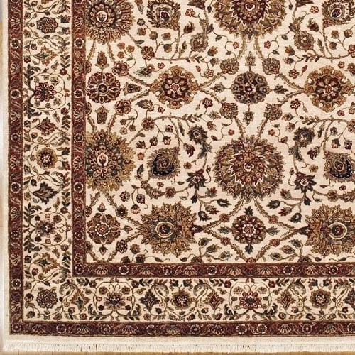 Hand Knotted Jaipur Ivory Wool Oriental Area Rug Carpet 9'2" x 12'1" - 5