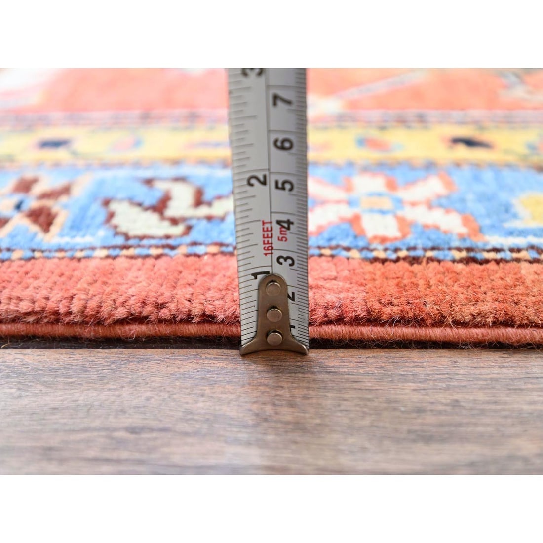 Red Hand Knotted Shiny Wool Densely Woven Oversized Oriental Rug - 10