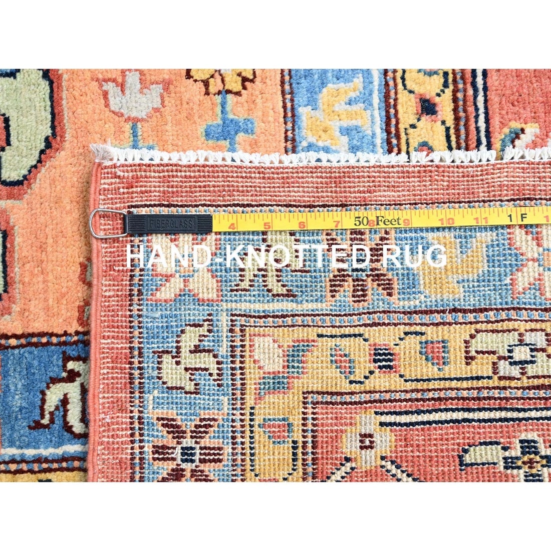 Red Hand Knotted Shiny Wool Densely Woven Oversized Oriental Rug - 11