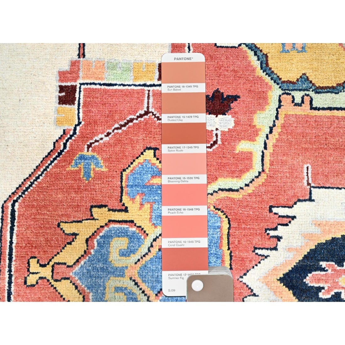 Red Hand Knotted Shiny Wool Densely Woven Oversized Oriental Rug - 7