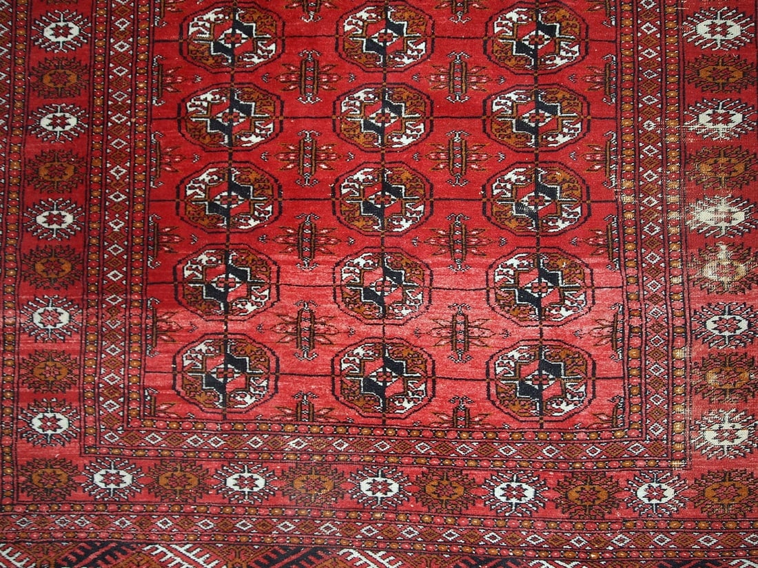 Handmade vintage Pakistani Tekke rug 4.1' x 5.9' (127cm x 180cm) 1960s - 7