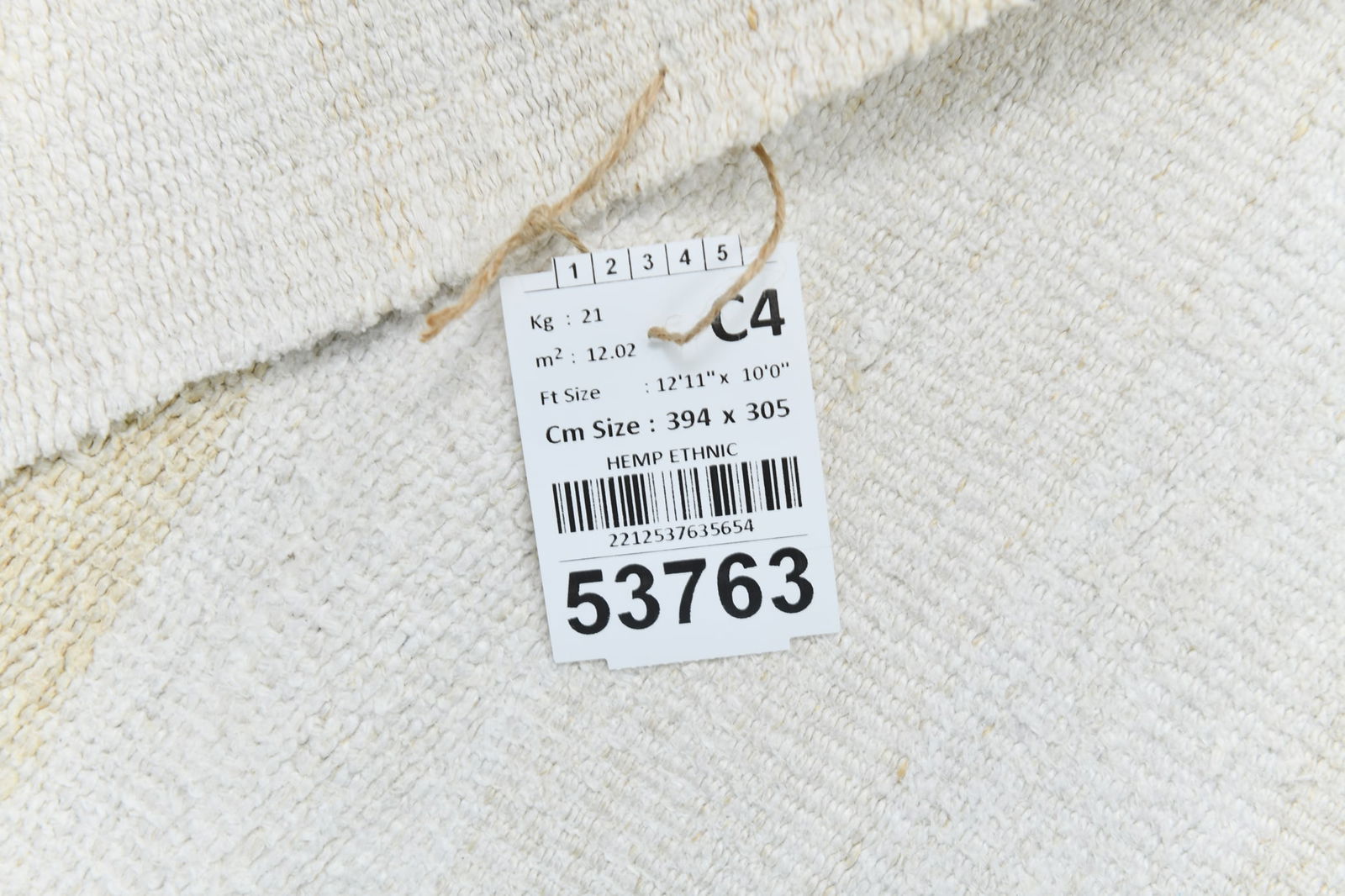 10'0'' x 12'11'' Turkish Hemp Kilim Rug - 53763 - 20