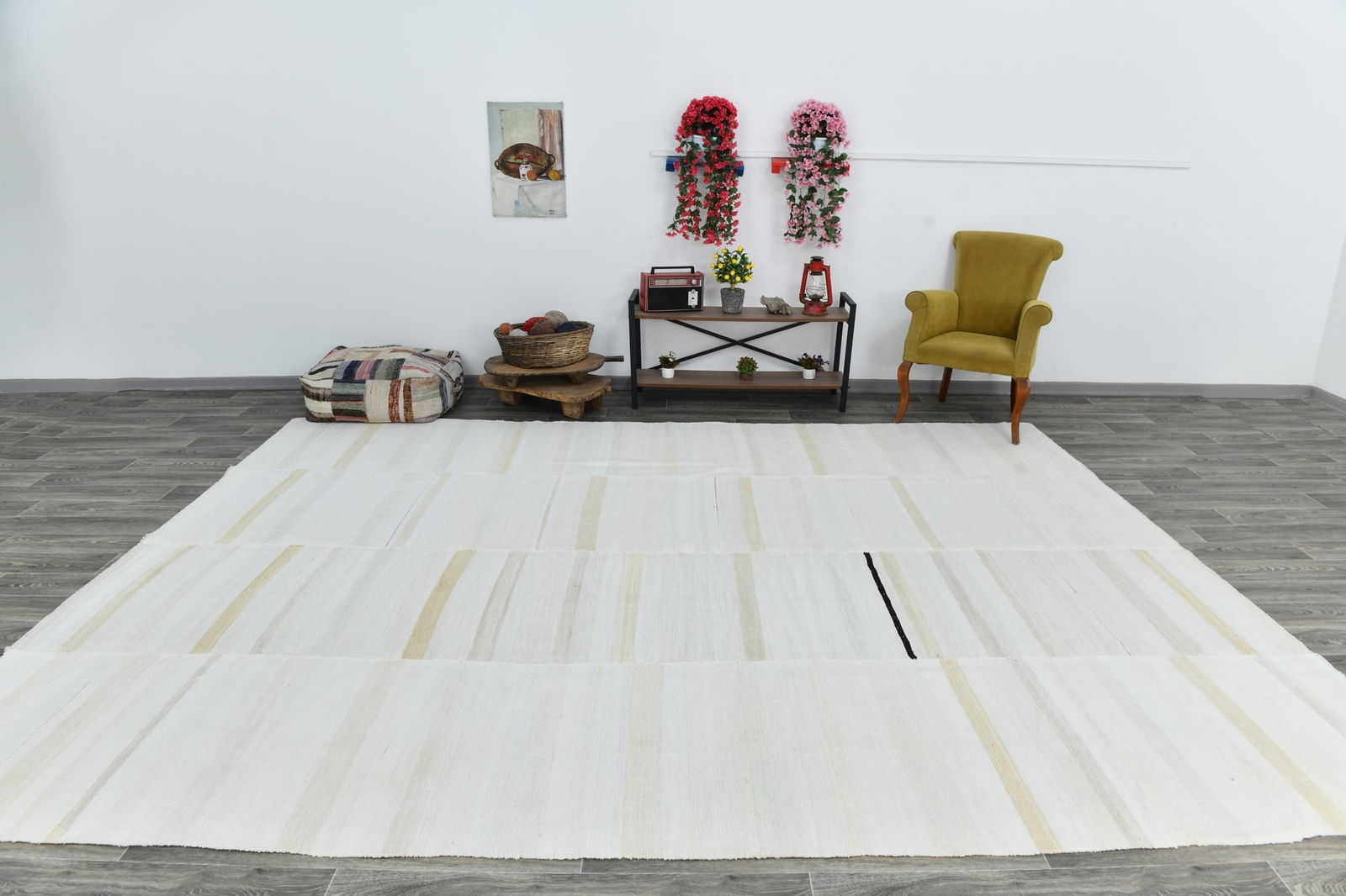 10'0'' x 12'11'' Turkish Hemp Kilim Rug - 53763 - 2