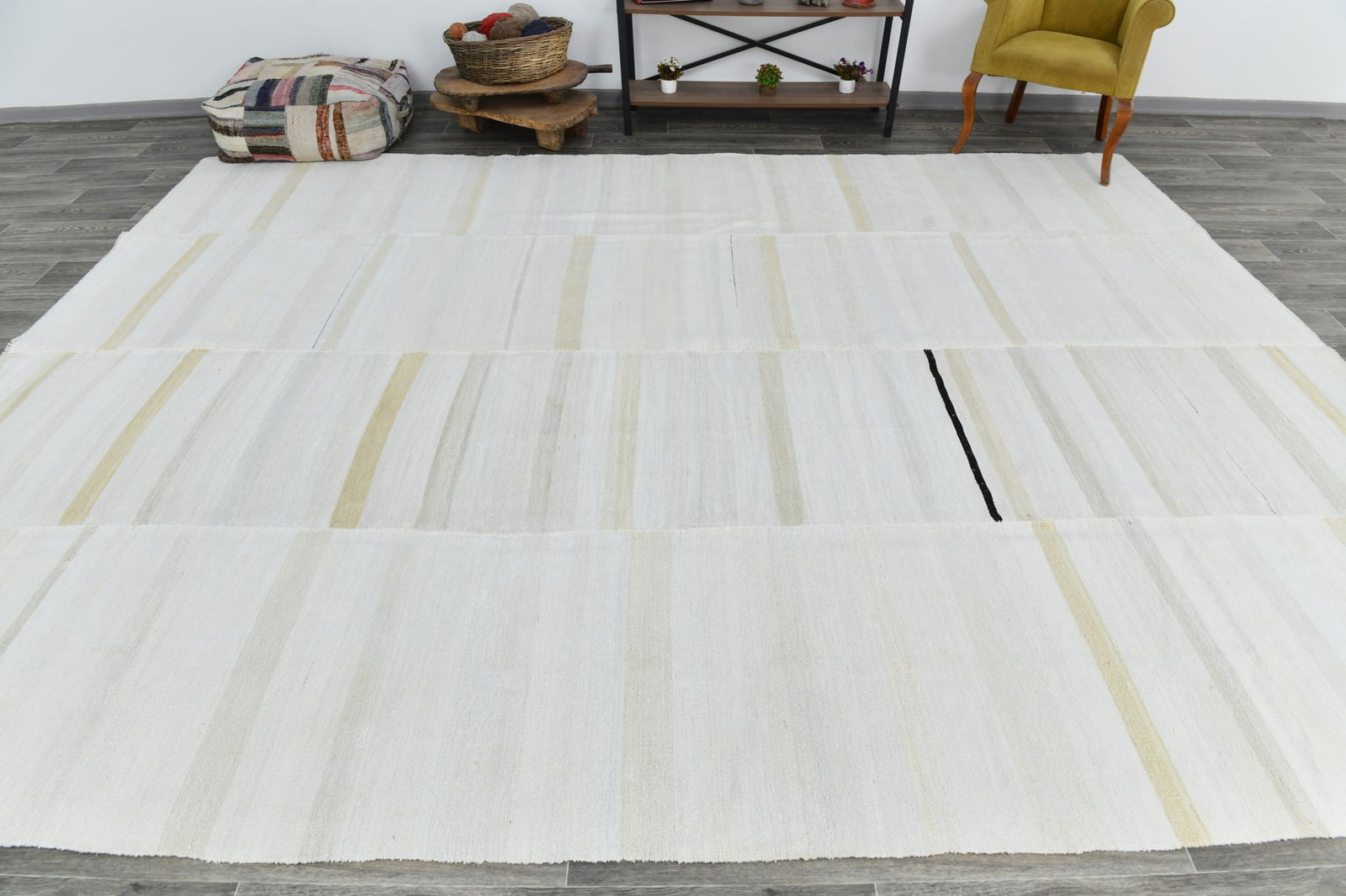 10'0'' x 12'11'' Turkish Hemp Kilim Rug - 53763 - 3