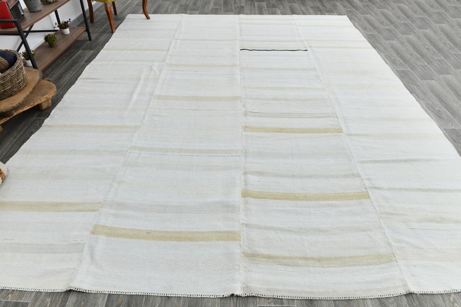 10'0'' x 12'11'' Turkish Hemp Kilim Rug - 53763 - 5