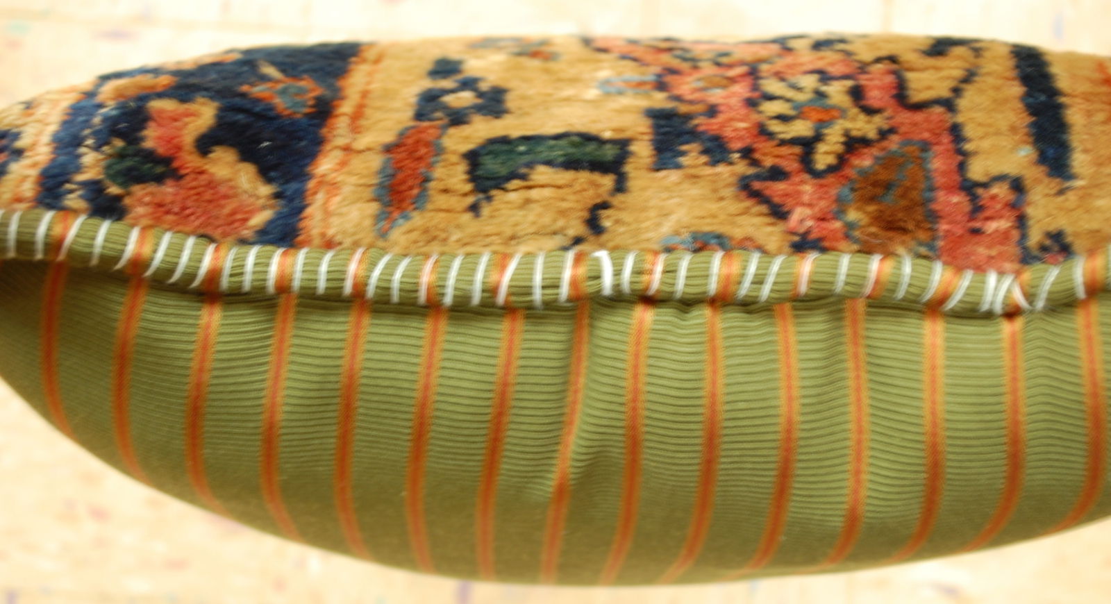 Hand-Made antique rug Pillow Cushion Rug 1'2" x 1' 8" - 4