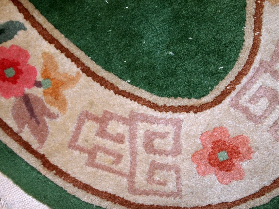 Handmade antique Art Deco Chinese rug 2.6' x 5.2' (81cm x 159cm) 1930s - 6