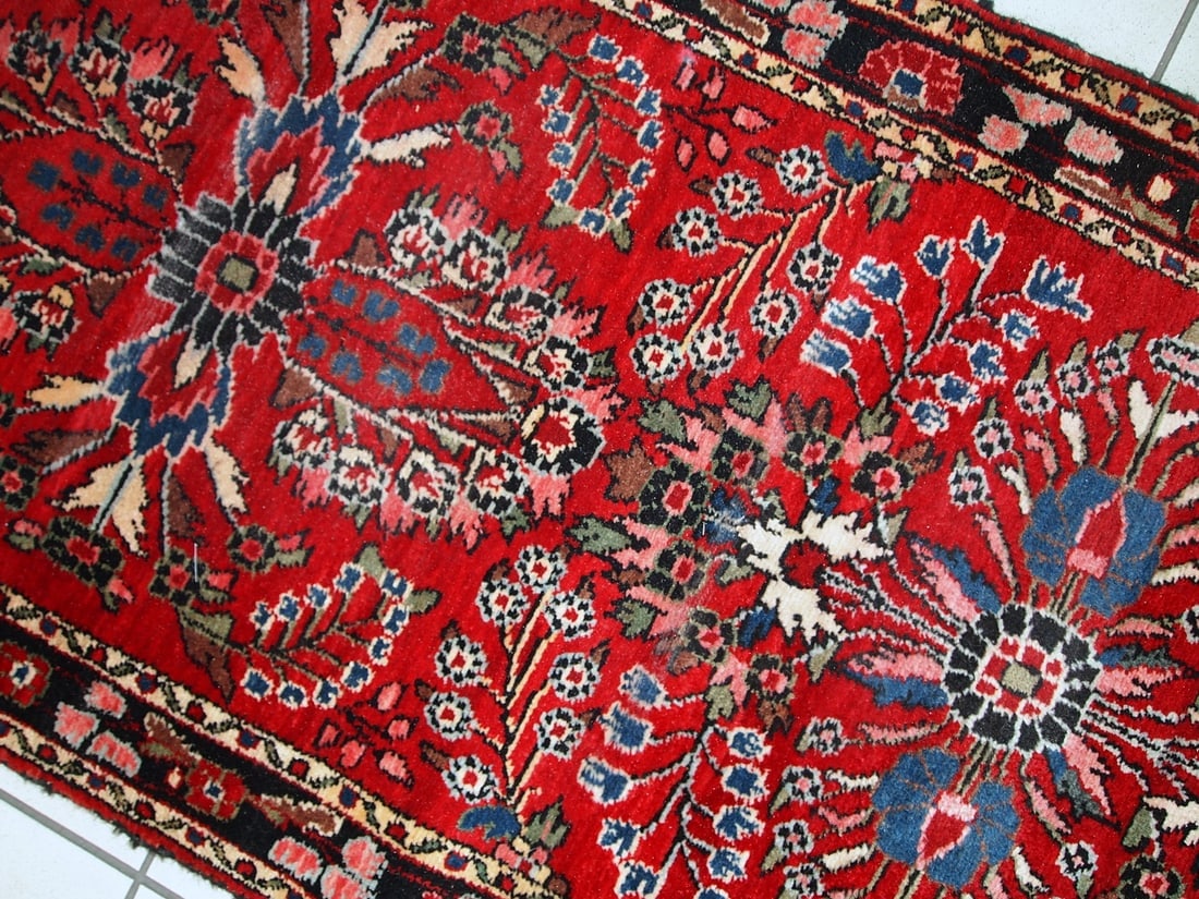 Handmade antique Persian Lilihan runner 2.7' x 23.3' (84cm x 712cm) 1910s - 6