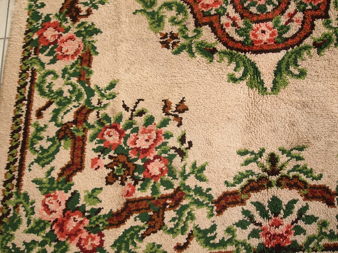 Vintage Belgian Savonnerie rug 6.5' x 9.8' ( 199cm x 299cm ) 1960s - 8