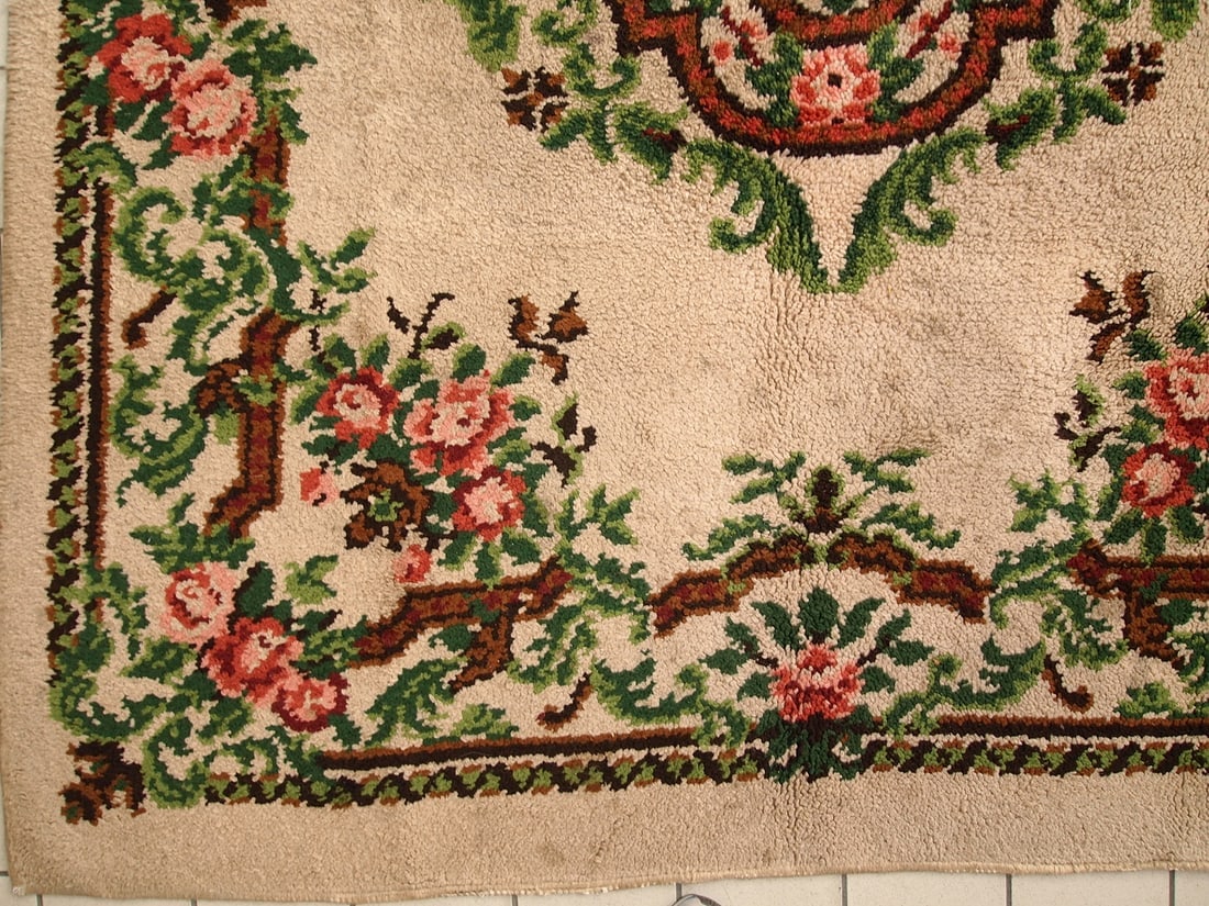Vintage Belgian Savonnerie rug 6.5' x 9.8' ( 199cm x 299cm ) 1960s - 9