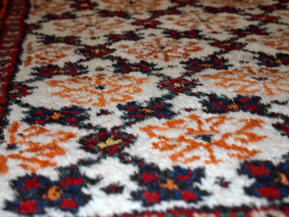Handmade vintage Persian Hamadan runner 2.6' x 6.8' ( 80cm x 207cm ) 1960s - 10