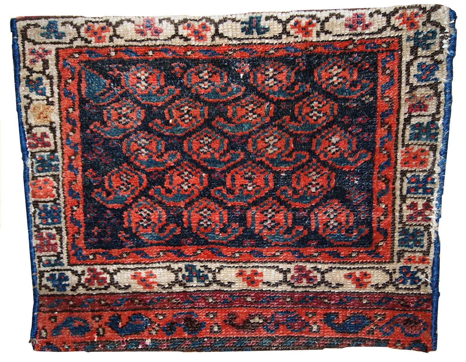 Handmade antique collectible Persian Malayer bag face 1.2' x 1.5' ( 37cm x 46cm ) 1900s (1 of 10)